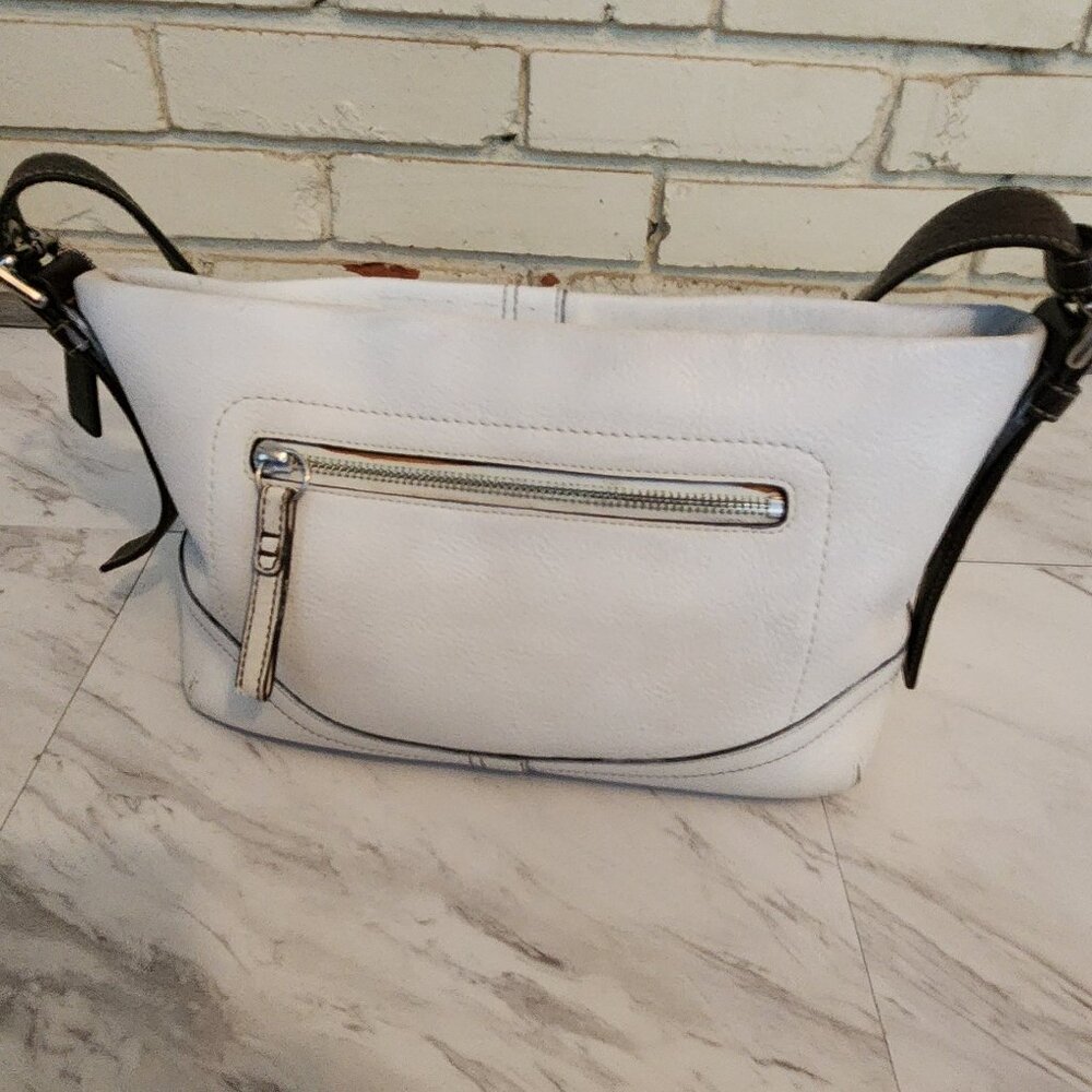 Euc Coach White Leather Crossbody Shoulder Bag Purse